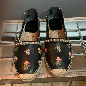 YSL black multi espadrille with studs
